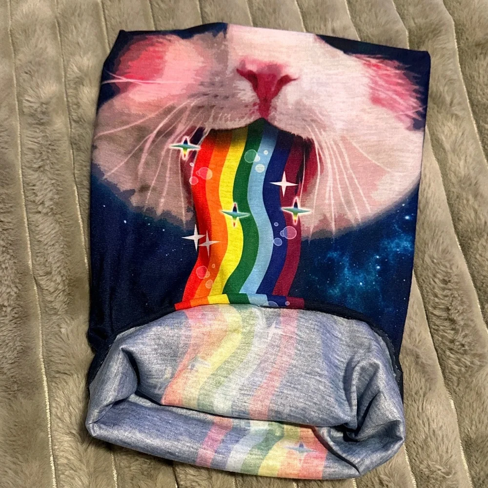 Rainbow Vomiting Cat Towel